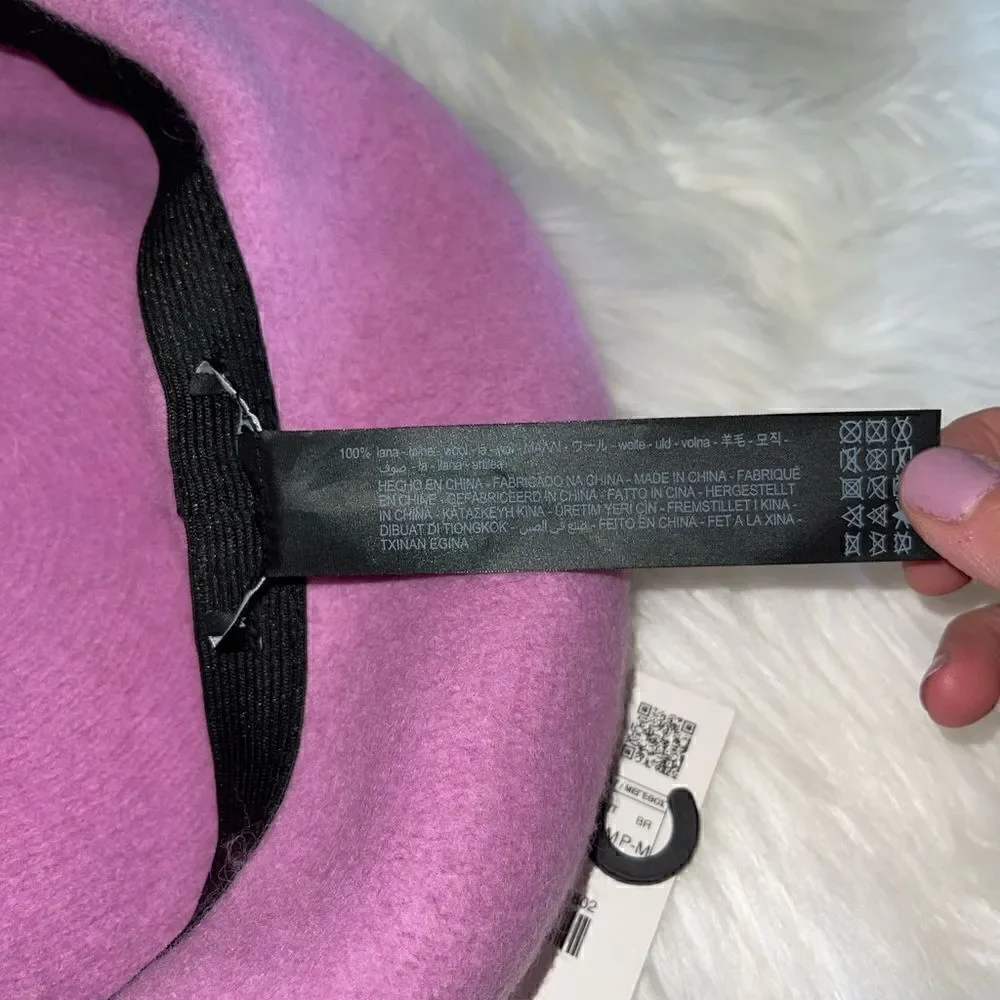 Zara Pink Wool Beret